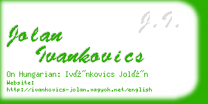 jolan ivankovics business card